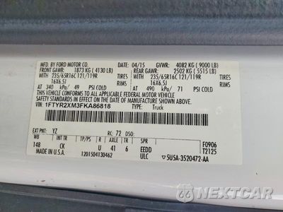 Zdjęcie 13 z 13 samochodu: 2015 FORD TRANSIT T-250 DELIVERY VAN VIN:1FTYR2XM3FKA86818 - miniatura