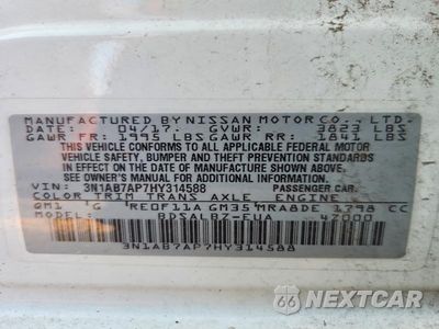 Zdjęcie 12 z 12 samochodu: 2017 NISSAN SENTRA S VIN:3N1AB7AP7HY314588 - miniatura