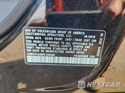 Zdjęcie 12 z 12 samochodu: 2015 VOLKSWAGEN PASSAT SEL VIN:1VWCV7A39FC100330 - miniatura