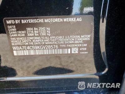 Zdjęcie 12 z 12 samochodu: 2019 BMW 740 XI VIN:WBA7E4C59KGV28576 - miniatura