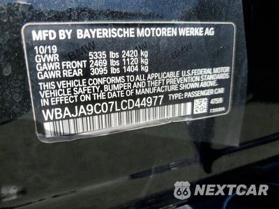 Zdjęcie 13 z 13 samochodu: 2020 BMW 530E VIN:WBAJA9C07LCD44977 - miniatura