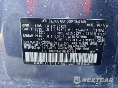 Zdjęcie 13 z 13 samochodu: 2017 SUBARU OUTBACK 2.5I VIN:4S4BSAAC7H3391509 - miniatura