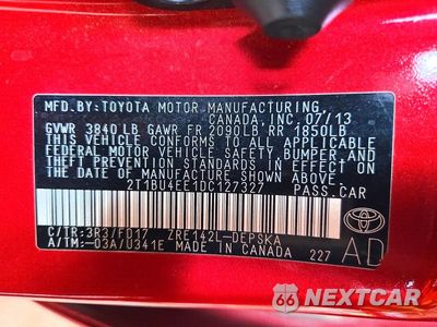 Zdjęcie 12 z 12 samochodu: 2013 TOYOTA COROLLA S VIN:2T1BU4EE1DC127327 - miniatura