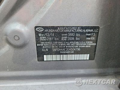 Zdjęcie 12 z 12 samochodu: 2014 HYUNDAI ELANTRA SE VIN:5NPDH4AE2EH504796 - miniatura