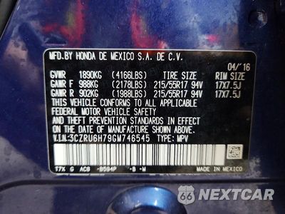 Zdjęcie 13 z 13 samochodu: 2016 HONDA HR-V EXL VIN:3CZRU6H79GM746545 - miniatura