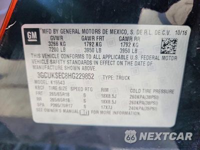 Zdjęcie 12 z 12 samochodu: 2017 CHEVROLET SILVERADO K1500 LTZ VIN:3GCUKSEC8HG229852 - miniatura