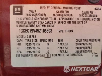 Zdjęcie 13 z 13 samochodu: 2005 CHEVROLET SILVERADO C1500 VIN:1GCEC19V45Z105693 - miniatura