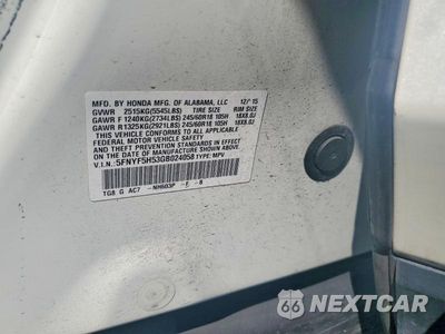Zdjęcie 12 z 12 samochodu: 2016 HONDA PILOT EXL VIN:5FNYF5H53GB024058 - miniatura
