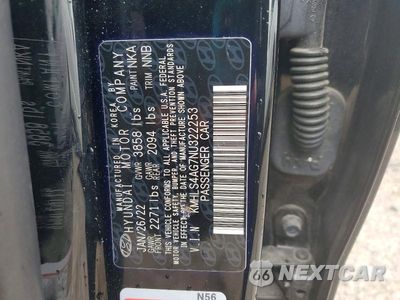 Zdjęcie 12 z 12 samochodu: 2022 HYUNDAI ELANTRA SEL VIN:KMHLS4AG7NU322253 - miniatura