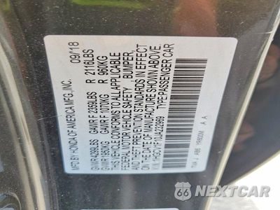 Zdjęcie 12 z 12 samochodu: 2018 HONDA ACCORD LX VIN:1HGCV1F10JA232969 - miniatura