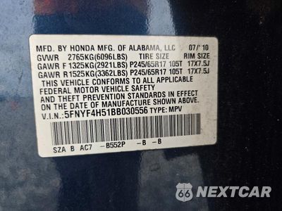 Zdjęcie 14 z 14 samochodu: 2011 HONDA PILOT EXL VIN:5FNYF4H51BB030556 - miniatura