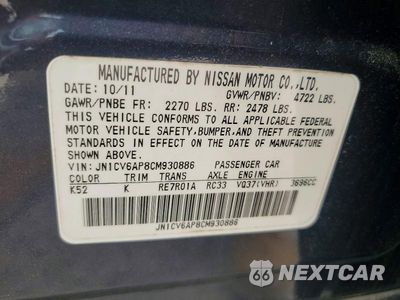 Zdjęcie 13 z 13 samochodu: 2012 INFINITI G37 SEDAN JOURNEY VIN:JN1CV6AP8CM930886 - miniatura
