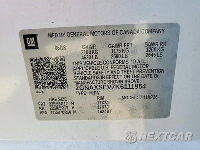 Zdjęcie 14 z 14 samochodu: 2019 CHEVROLET EQUINOX LS VIN:2GNAXSEV7K6111954 - miniatura