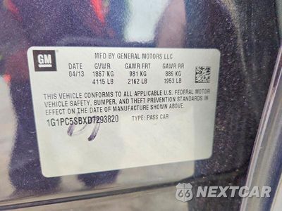 Zdjęcie 12 z 12 samochodu: 2013 CHEVROLET CRUZE LT VIN:1G1PC5SBXD7293820 - miniatura