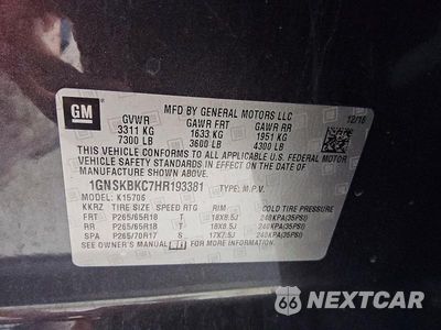 Zdjęcie 13 z 14 samochodu: 2017 CHEVROLET TAHOE K1500 LT VIN:1GNSKBKC7HR193381 - miniatura