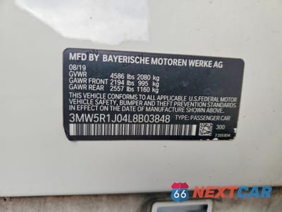 Zdjęcie 12 z 12 samochodu: 2020 BMW 3ER 330I VIN:3MW5R1J04L8B03848 - miniatura