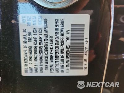 Zdjęcie 14 z 14 samochodu: 2017 HONDA CR-V EX VIN:7FARW1H50HE003333 - miniatura