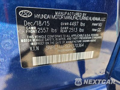 Zdjęcie 12 z 12 samochodu: 2016 HYUNDAI SONATA SPORT VIN:5NPE34AF5GH370364 - miniatura