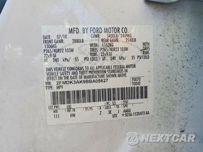 Zdjęcie 13 z 13 samochodu: 2011 FORD EDGE SPORT VIN:2FMDK3AK9BBA05627 - miniatura
