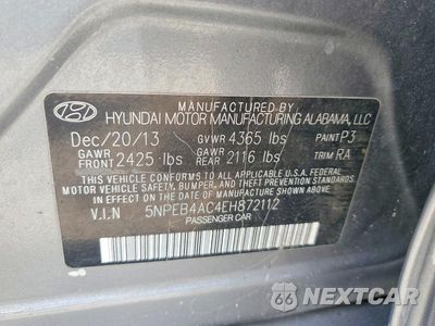 Zdjęcie 12 z 12 samochodu: 2014 HYUNDAI SONATA GLS VIN:5NPEB4AC4EH872112 - miniatura