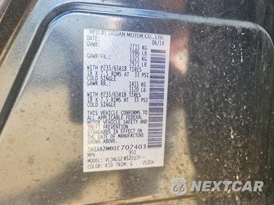 Zdjęcie 13 z 13 samochodu: 2014 NISSAN PATHFINDER SL VIN:5N1AR2MMXEC707403 - miniatura