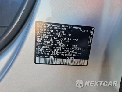 Zdjęcie 13 z 13 samochodu: 2019 VOLKSWAGEN ATLAS SE VIN:1V2WR2CA0KC566479 - miniatura