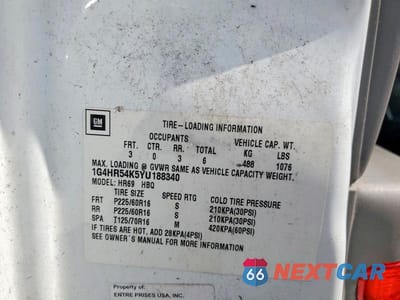 Zdjęcie 12 z 12 samochodu: 2000 BUICK LESABRE LIMITED VIN:1G4HR54K5YU188340 - miniatura