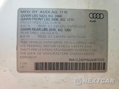 Zdjęcie 12 z 12 samochodu: 2016 AUDI Q5 PREMIUM PLUS VIN:WA1L2AFP8GA087033 - miniatura