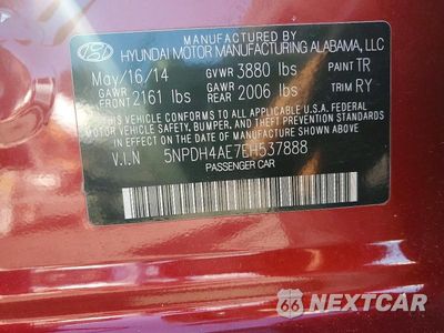 Zdjęcie 13 z 13 samochodu: 2014 HYUNDAI ELANTRA LIMITED VIN:5NPDH4AE7EH537888 - miniatura