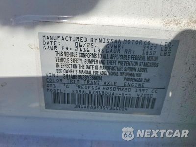Zdjęcie 12 z 12 samochodu: 2025 NISSAN SENTRA S VIN:3N1AB8BV3SY366004 - miniatura