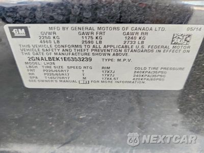 Zdjęcie 12 z 12 samochodu: 2014 CHEVROLET EQUINOX LT VIN:2GNALBEK1E6353239 - miniatura