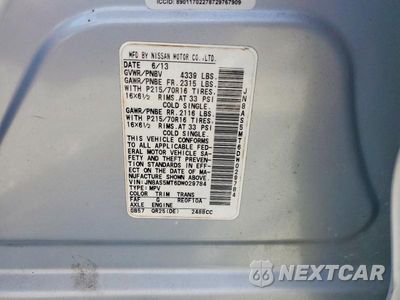 Zdjęcie 12 z 12 samochodu: 2013 NISSAN ROGUE S VIN:JN8AS5MT6DW029784 - miniatura
