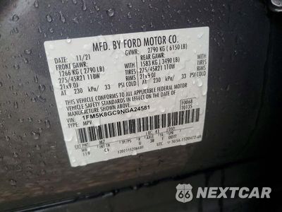 Zdjęcie 13 z 13 samochodu: 2022 FORD EXPLORER ST VIN:1FM5K8GC9NGA24581 - miniatura