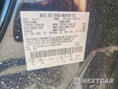 Zdjęcie 14 z 14 samochodu: 2013 FORD EDGE SEL VIN:2FMDK4JC9DBC61851 - miniatura