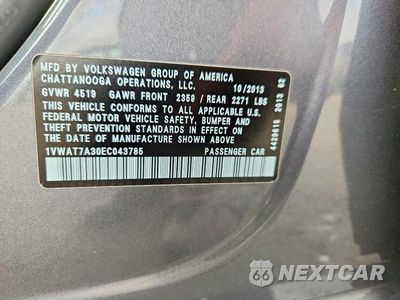 Zdjęcie 12 z 12 samochodu: 2014 VOLKSWAGEN PASSAT S VIN:1VWAT7A30EC043785 - miniatura