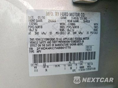 Zdjęcie 13 z 13 samochodu: 2010 FORD EDGE LIMITED VIN:2FMDK4KC7ABB01770 - miniatura