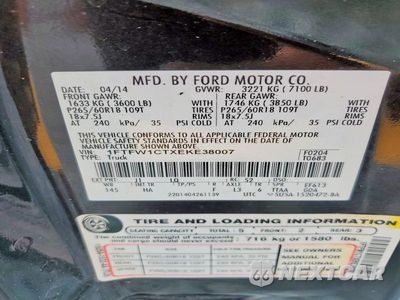 Zdjęcie 12 z 12 samochodu: 2014 FORD F150 SUPERCREW VIN:1FTFW1CTXEKE38007 - miniatura