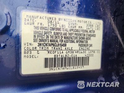 Zdjęcie 12 z 12 samochodu: 2012 NISSAN VERSA 1.6 S VIN:3N1CN7AP6CL815459 - miniatura