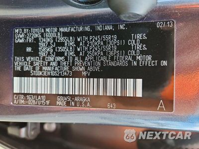 Zdjęcie 13 z 13 samochodu: 2013 TOYOTA HIGHLANDER LIMITED VIN:5TDDK3EH1DS213473 - miniatura