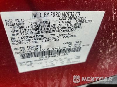 Zdjęcie 12 z 12 samochodu: 2010 FORD TAURUS LIMITED VIN:1FAHP2FW8AG157344 - miniatura