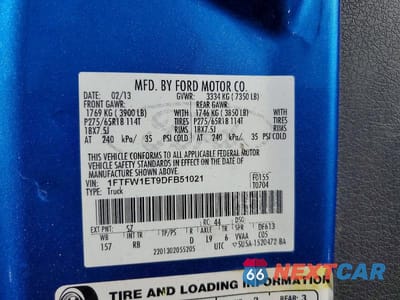 Zdjęcie 13 z 13 samochodu: 2013 FORD F150 SUPERCREW VIN:1FTFW1ET9DFB51021 - miniatura