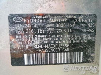 Zdjęcie 12 z 12 samochodu: 2015 HYUNDAI ELANTRA SE VIN:KMHDH4AEXFU266621 - miniatura