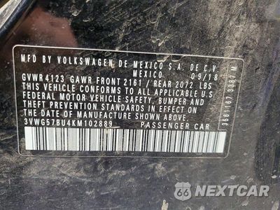 Zdjęcie 13 z 13 samochodu: 2019 VOLKSWAGEN JETTA SEL PREMIUM VIN:3VWG57BU4KM102889 - miniatura