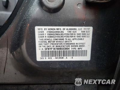 Zdjęcie 13 z 13 samochodu: 2008 HONDA PILOT EXL VIN:5FNYF18788B033804 - miniatura
