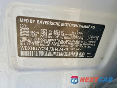 Zdjęcie 13 z 13 samochodu: 2018 BMW X1 SDRIVE28I VIN:WBXHU7C34J3H43479 - miniatura