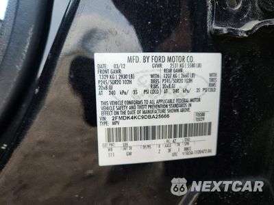Zdjęcie 13 z 13 samochodu: 2013 FORD EDGE LIMITED VIN:2FMDK4KC9DBA25666 - miniatura