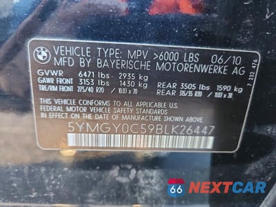 Zdjęcie 12 z 12 samochodu: 2011 BMW X5 M VIN:5YMGY0C59BLK26447 - miniatura