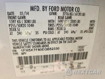 Zdjęcie 13 z 13 samochodu: 2014 FORD EXPLORER LIMITED VIN:1FM5K7F80EGB52330 - miniatura