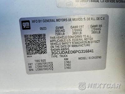 Zdjęcie 12 z 12 samochodu: 2023 CHEVROLET SILVERADO K1500 VIN:3GCUDAED6PG316841 - miniatura