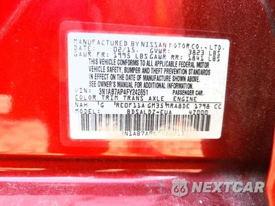 Zdjęcie 12 z 12 samochodu: 2015 NISSAN SENTRA SV VIN:3N1AB7AP4FY242651 - miniatura